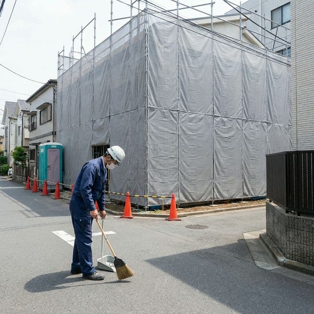 道路清掃をしている様子