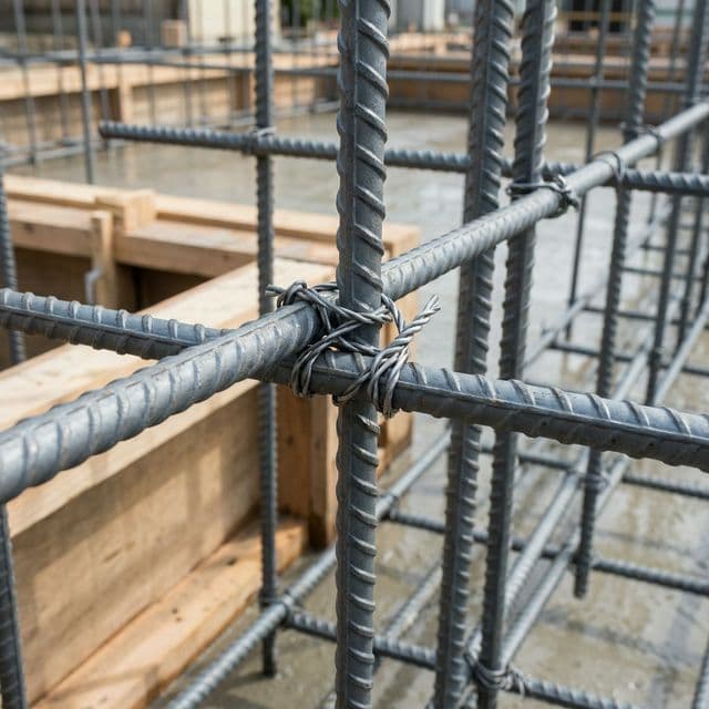 鉄筋が整然と組まれた配筋